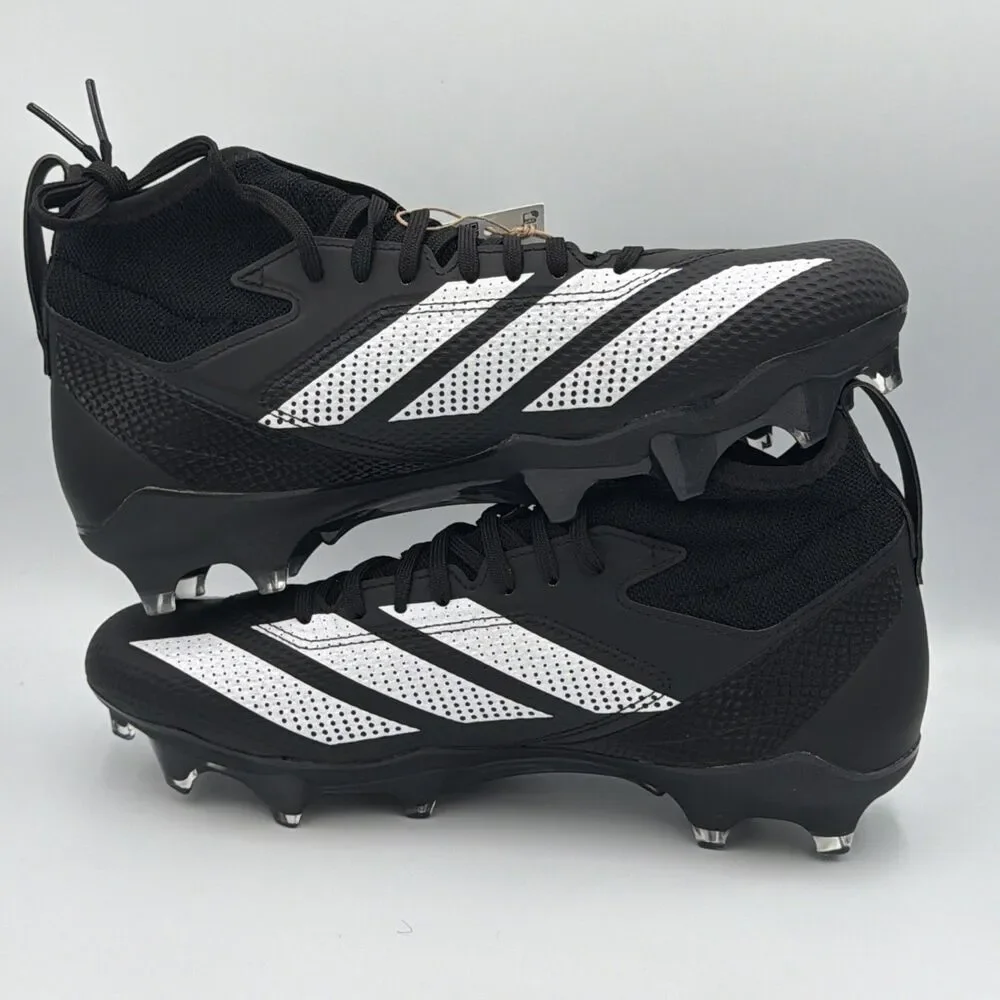 Adidas Adizero Impact Black/White Football Cleats Shoes IE1413 Men's Size 8 NWT